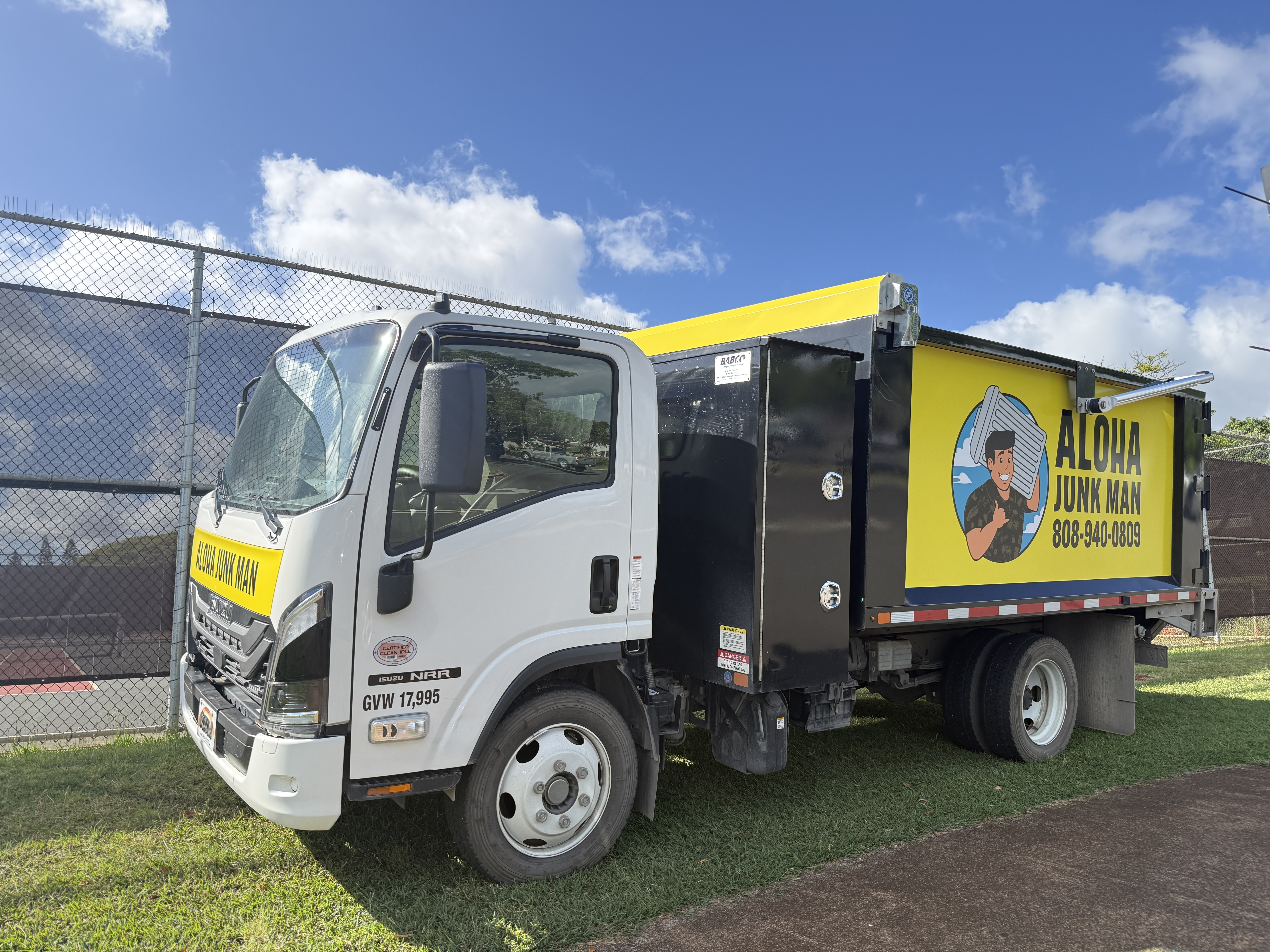 Aloha Junk Man junk removal truck on Oahu